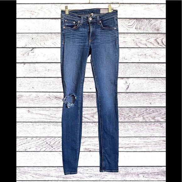 Rag & Bone Skinny Mid-Rise Blue Jeans Women's SZ 27 - Picture 1 of 4